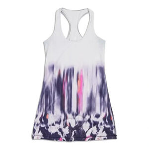Lululemon Cool Racerback Extra Long Tank Top Mirage Deep Indigo/White Sz. S
